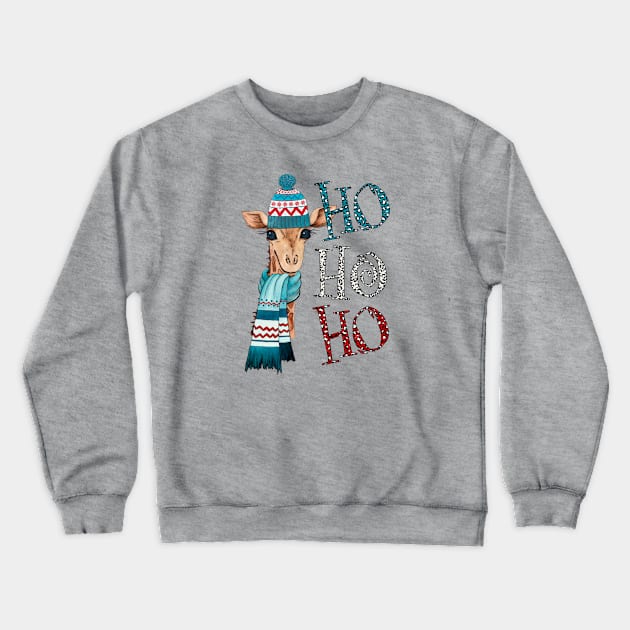 Christmas Giraffe Crewneck Sweatshirt by SybaDesign